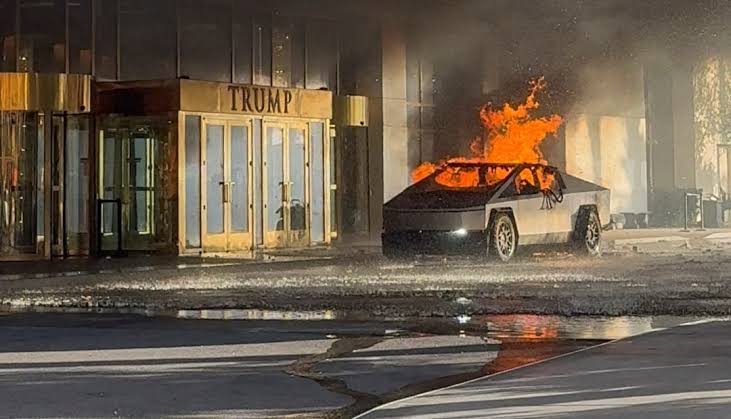 Tesla Cybertruck, Las Vegas explosion, Trump Hotel, FBI investigation, terrorist attack, car explosion, Turo rental, Las Vegas news, New Year's Day incident, vehicle explosion, public safety, FBI Las Vegas, Elon Musk, breaking news