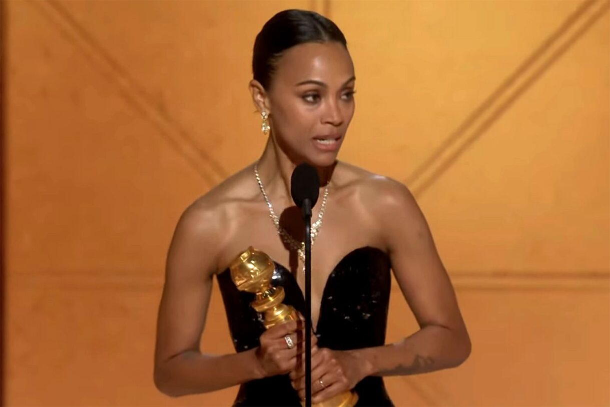Zoe Saldaña, Golden Globe 2025, Emilia Pérez, Best Supporting Actress, Selena Gomez, Karla Sofía Gascón, Jacques Audiard, Musical Film, Hollywood Milestone, Diversity in Film, Golden Globe Winners, Female Empowerment, Original Music, Groundbreaking Performances, Awards Season, Cinema Diversity