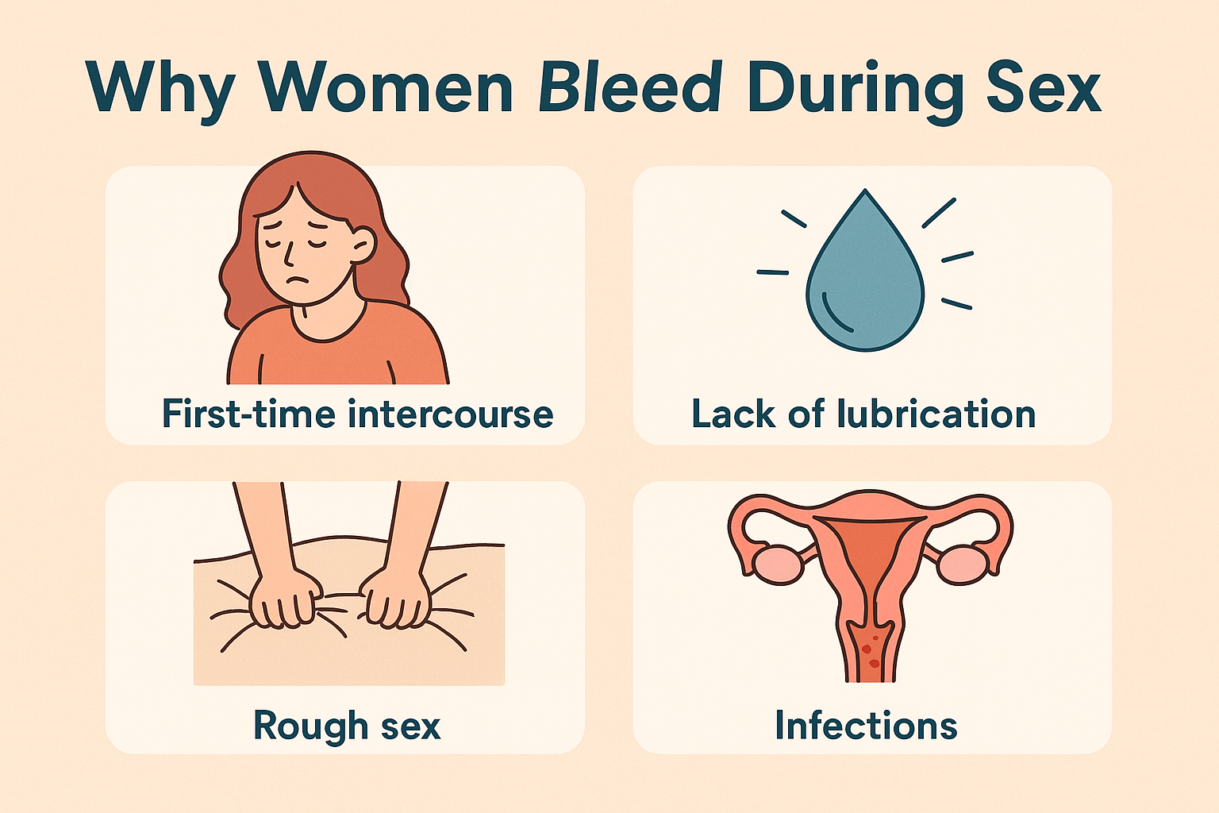 bleeding during sex, postcoital bleeding, bleeding after intercourse, vaginal bleeding causes, bleeding after sex female, vaginal bleeding during sex, is it normal to bleed during sex, why do women bleed during sex, bleeding after sex treatment, vaginal health, causes of bleeding during sex, cervical bleeding after sex, women’s sexual health, pain and bleeding during sex, spotting after sex, gynecological issues, sexual wellness for women, STI symptoms in women, when to worry about bleeding during sex, first time sex bleeding