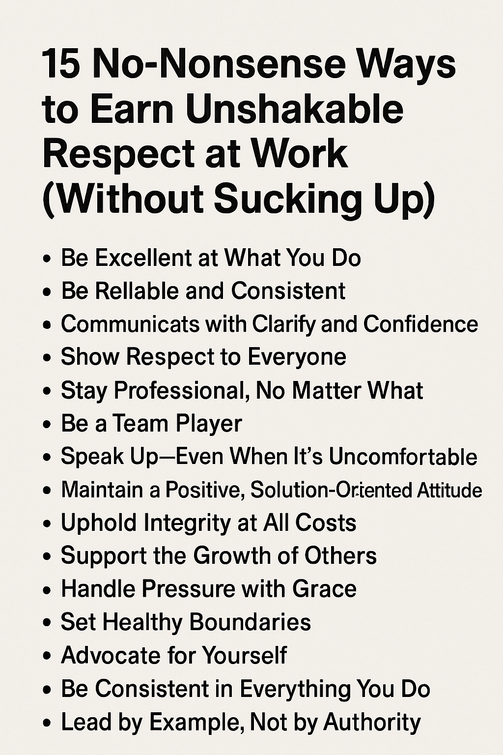 how to earn respect at work, building workplace trust, professional behavior, gaining credibility at work, being a reliable employee, communication at work, professional development, how to lead without authority, respect and leadership, team player skills, self-advocacy at work