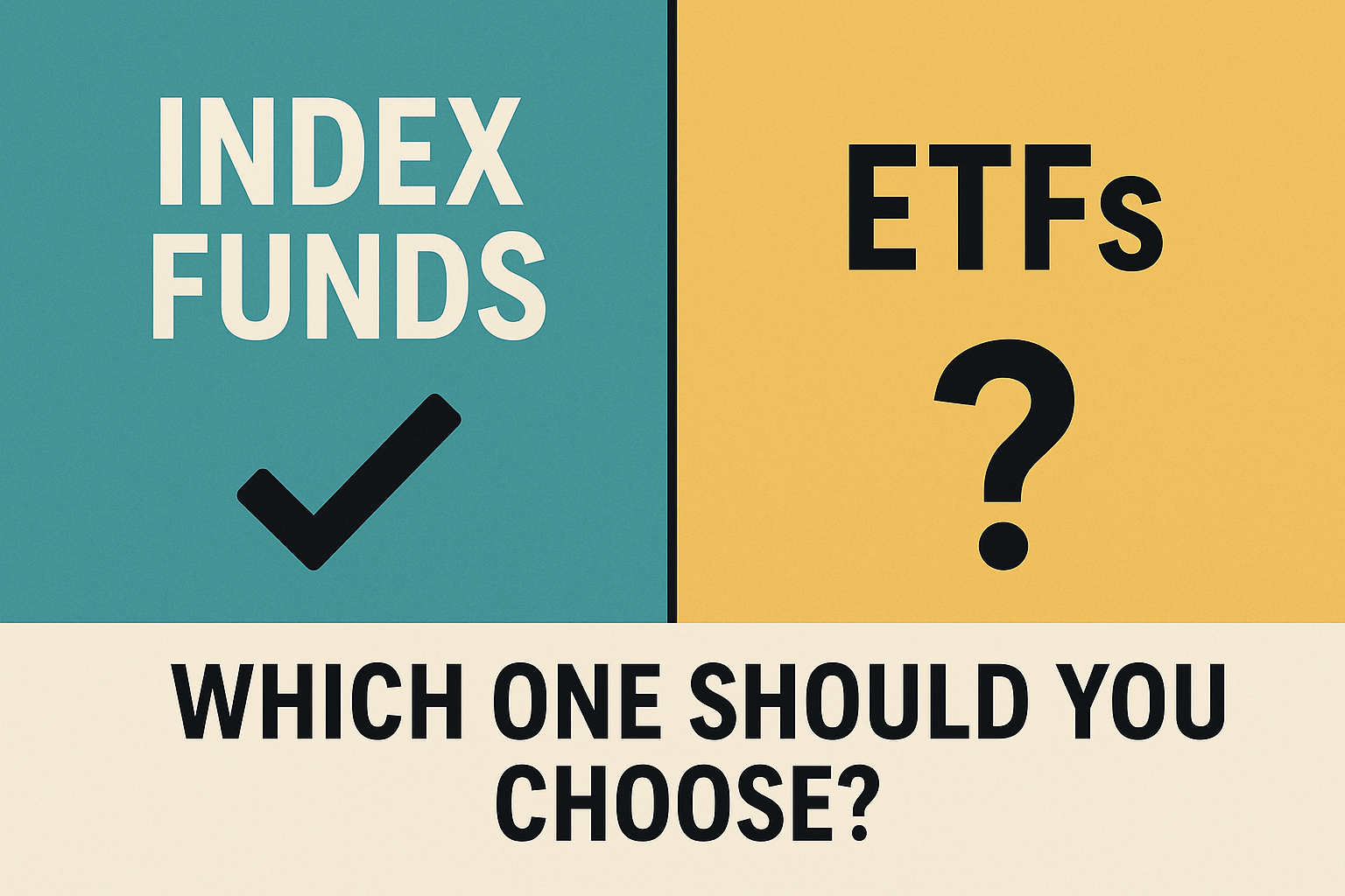 index funds vs ETFs, difference between index funds and ETFs, ETF vs mutual fund, index fund benefits, ETF tax efficiency, index investing, ETF for beginners, long-term investing, which is better index fund or ETF, how to invest in ETFs, low-cost investing