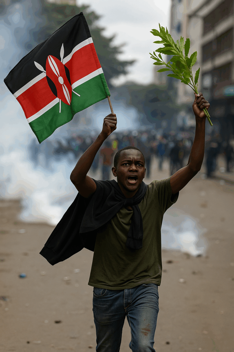 Kenya protests 2025, William Ruto protests, Nairobi demonstrations, anti-government protests Kenya, Ruto must go slogan, Kenya media blackout, High Court Kenya ruling, police brutality Kenya, Albert Ojwang death, youth protests Kenya, green branch protest symbol, June 25 protests, Kenya Gen Z movement, Kenya civil unrest, Kenya political crisis