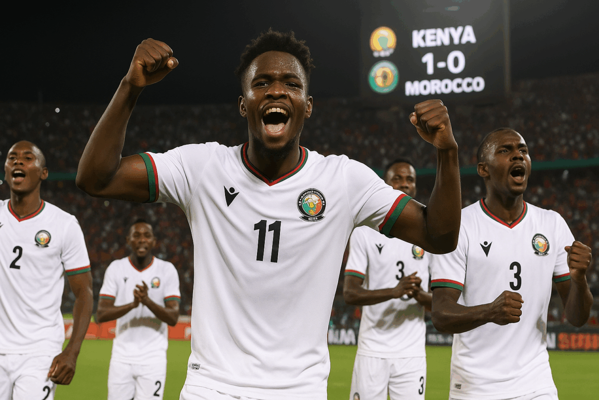 Kenya vs Morocco, CHAN 2024, Harambee Stars, African football, Morocco football, Ryan Ogam goal, Moi International Sports Centre, CAF African Nations Championship, Kenya football history, sports news Africa