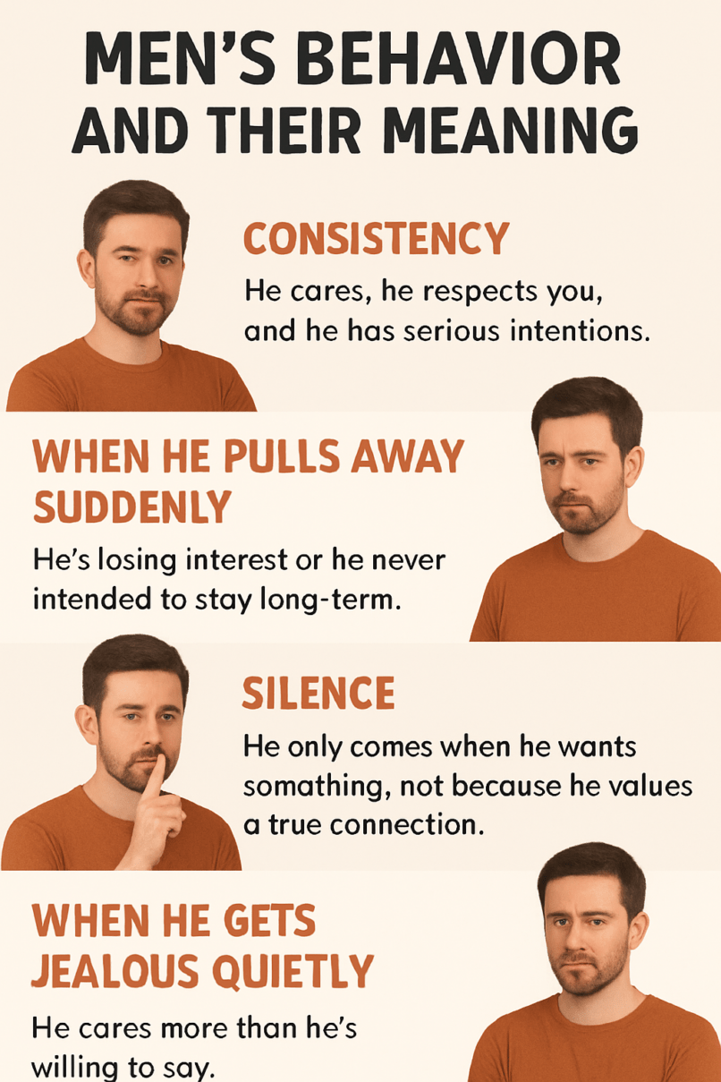 men’s behavior explained, signs a man cares deeply, understanding men emotionally, male psychology in relationships, how to read a man’s actions, why men pull away, signs a man loves you through actions, emotional signs from men, decoding men’s behavior, male communication patterns, signs he’s serious about you