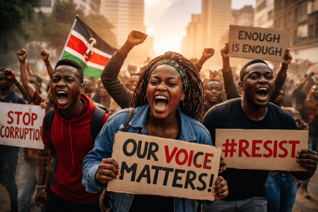 Kenya resistance movement, Kenyan activism, Kenya protests, civic engagement in Kenya, youth activism Kenya, political resistance in Kenya, social movements Kenya, digital activism Kenya, Kenya democracy, freedom of expression Kenya, Kenyan youth movements, grassroots activism Kenya, civil society Kenya, public dissent in Kenya, reclaiming voice Kenya, political awareness Kenya, Kenya civic movements, social justice Kenya, governance in Kenya, Kenyan political awakening