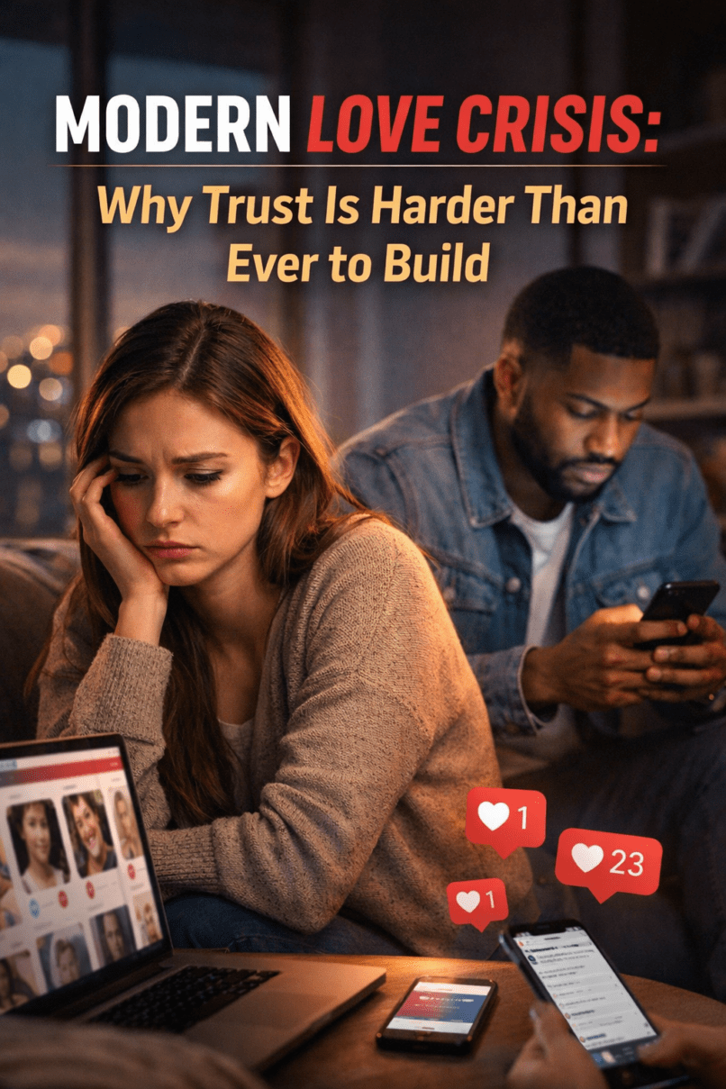 why trust is becoming harder in modern relationships, why trust is difficult in today’s dating world, reasons trust is fading in relationships, why modern couples struggle with trust, is trust harder to build in 2026, why relationships feel less secure today, modern love and trust issues explained, psychological reasons trust is declining, why trust breaks easily in modern dating, why loyalty feels rare in relationships today, how social media affects trust in relationships, does Instagram cause relationship insecurity, social media jealousy in couples, online flirting and micro cheating meaning, how WhatsApp secrecy affects relationships, why social media creates trust issues, TikTok and relationship comparison problems, digital surveillance in modern relationships, how online activity causes relationship fights, emotional cheating on social media signs, do dating apps destroy relationship trust, dating apps and fear of commitment, paradox of choice in modern dating, why dating apps make people less loyal, are people more unfaithful because of dating apps, Tinder and relationship insecurity, swipe culture and commitment issues, why people struggle to commit after online dating, does online dating reduce trust, too many options in relationships psychology, attachment styles and trust issues, anxious attachment and relationship insecurity, avoidant partners and emotional distance, how childhood trauma affects adult relationships, why anxious people struggle to trust, emotional safety in romantic relationships, healing attachment wounds in relationships, how to become secure in a relationship, trust and vulnerability psychology, trauma bonding and trust problems, financial stress and relationship problems, money secrets in marriage, how debt affects trust in couples, economic pressure and emotional distance, hiding money from partner signs, financial infidelity meaning, money fights in modern relationships, how job loss affects relationships, budgeting together as a couple, dual income relationships and power imbalance, how to rebuild trust in a relationship, steps to regain trust after insecurity, how to fix trust issues in dating, rebuilding trust after emotional betrayal, how to stop being suspicious in a relationship, how couples can build emotional safety, daily habits that build trust, how to improve communication in relationships, setting boundaries in modern dating, relationship trust exercises