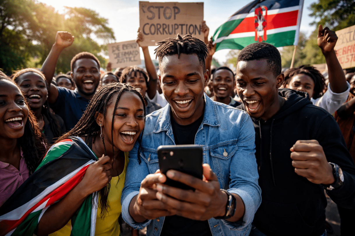 Kenya social media activism, digital revolution Kenya, Kenyan youth activism, social media and politics Kenya, online protests Kenya, political change in Kenya, social media influence Kenya