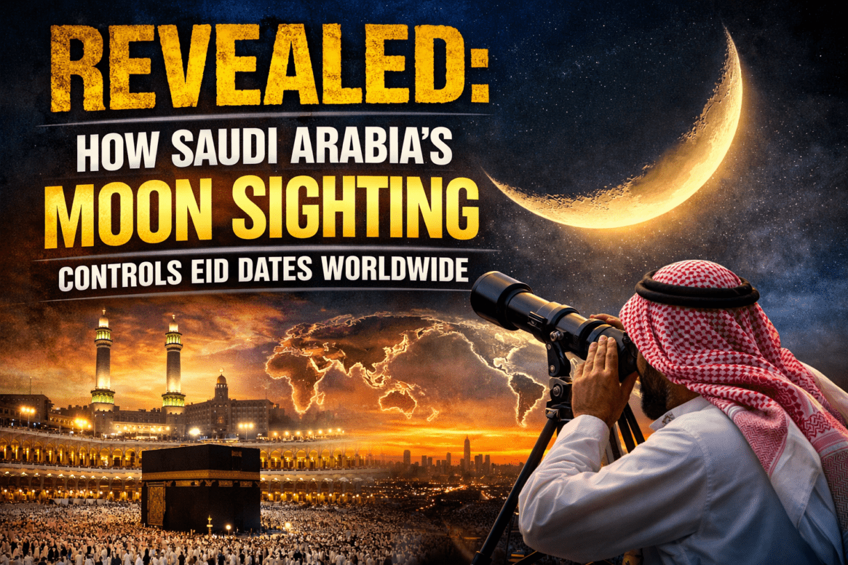 Saudi Arabia moon sighting Eid 2026, Why Eid date depends on Saudi crescent, Eid‑ul‑Fitr 2026 confirmed, Saudi announcement Eid worldwide, How Muslims know Eid date, Mecca crescent moon Eid 2026, Ramadan 2026 end Saudi Arabia, Islamic lunar calendar explained, Global Eid celebrations 2026, Crescent moon determines Eid, Saudi religious authorities Eid news, Eid‑ul‑Adha date prediction 2026, Muslim holidays 2026 confirmed, Moon sighting news today, Eid date confusion explained