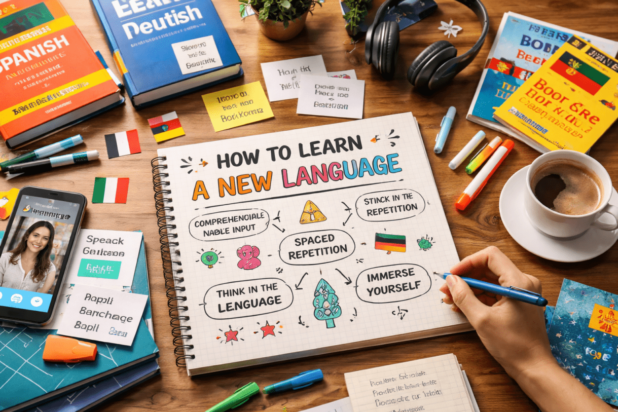 best way to learn a new language fast, how to become fluent in a new language, effective language learning strategies, fastest method to learn a language, learn a foreign language at home, practical tips to master a language, language learning tips for beginners, how to speak a new language fluently, language immersion techniques for adults, spaced repetition for language learning, improve vocabulary quickly in a new language, learn languages without memorizing grammar, beginner’s guide to language fluency, how to practice speaking a language daily, step by step guide to learn a new language, accelerate language learning at home, learn Spanish French German fast, top techniques to master a language, fluency hacks for language learners, language learning routine that works