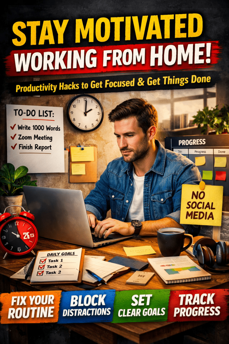 how to stay motivated working from home, work from home productivity tips, how to stay focused remotely, remote work discipline strategies, how to avoid distractions at home, best routines for working from home, how to build motivation at home, remote work time management tips, how to stay productive without supervision, work from home daily routine ideas, how to stay disciplined while working remotely, tips for focus and productivity at home, overcoming procrastination while working from home, how to structure your day at home, remote work motivation strategies