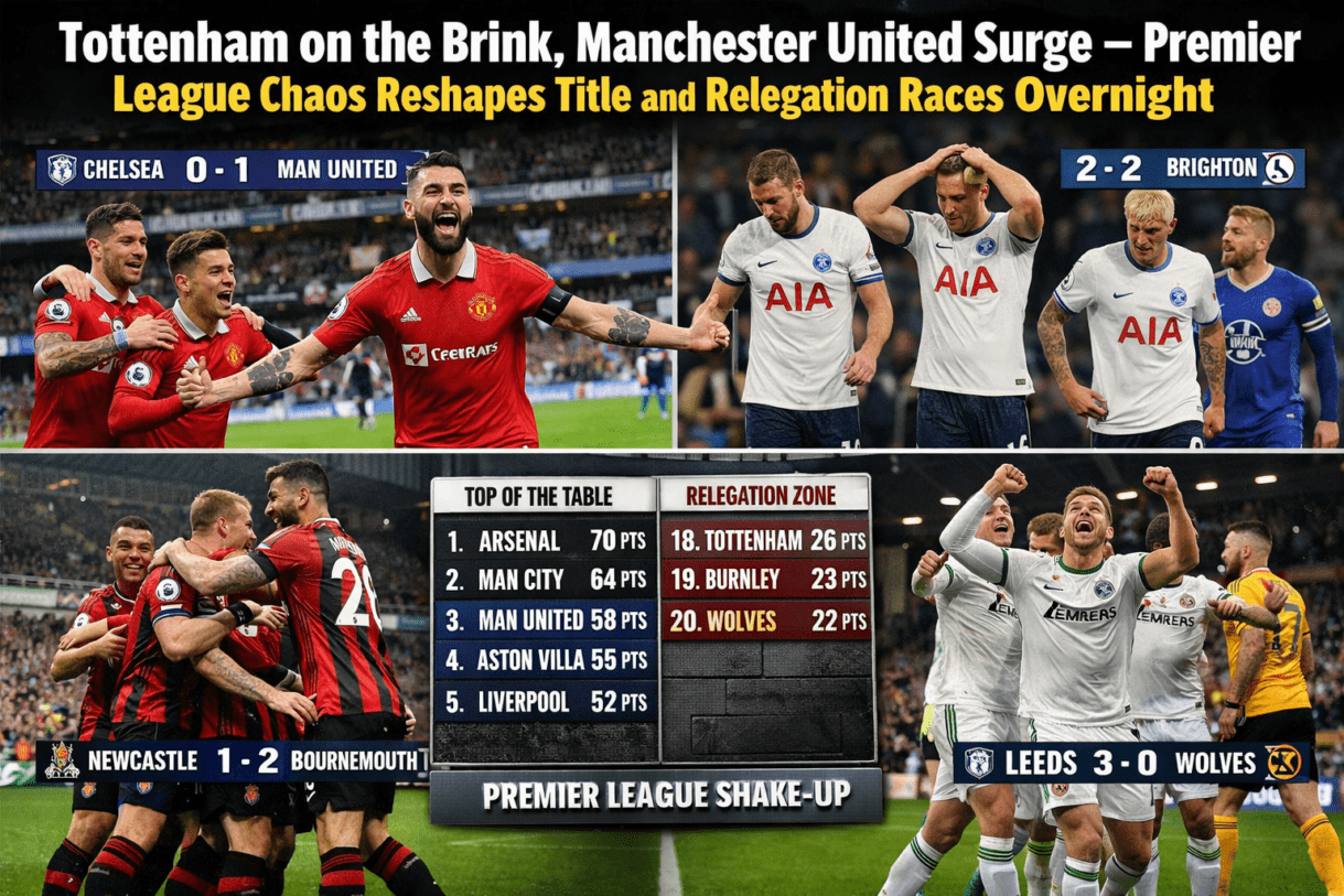 Premier League results April 2026 full match analysis, EPL table update latest standings 2026 season, Manchester United vs Chelsea result and highlights today, Tottenham relegation battle 2026 Premier League analysis, Arsenal vs Manchester City title race update 2026, top four race Premier League latest news and predictions, Bournemouth European qualification push 2026 EPL insights, Leeds United vs Wolves result survival battle analysis, latest English Premier League news and match reports April 2026, EPL weekend results breakdown and team performance review, Premier League standings explained after matchday April 2026, football results today England Premier League full recap, Chelsea vs Manchester United tactical analysis 2026 match review, Brighton vs Tottenham draw impact on relegation fight, best Premier League teams form guide April 2026