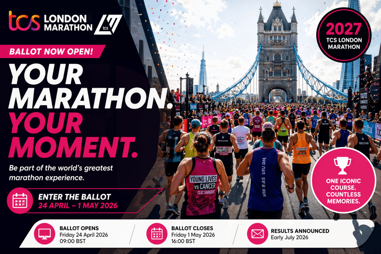 London Marathon 2027 ballot dates, how to enter London Marathon 2027, London Marathon ballot chances, London Marathon application process, TCS London Marathon entry guide, marathon ballot odds explained, how to run London Marathon, charity places London Marathon 2027, Good for Age London Marathon rules, global marathon events 2027