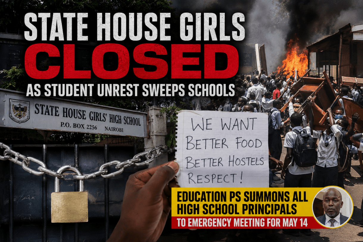 State House Girls closed, Kenya school unrest, student unrest Kenya 2026, Education PS emergency meeting, Julius Bitok principals meeting, school strikes Kenya, Kenyan high schools unrest, State House Girls news, secondary school protests Kenya, Kenya education crisis