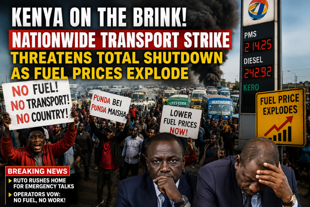 Kenya transport strike, William Ruto fuel crisis, fuel prices Kenya, nationwide strike Kenya, John Mbadi news, Kenya fuel hike, transport shutdown Kenya, matatu strike Kenya, rising fuel costs Kenya, EPRA fuel prices, Kenya economic crisis, Azerbaijan energy talks, Kenya transport news, Nairobi transport fares, Kenya breaking news