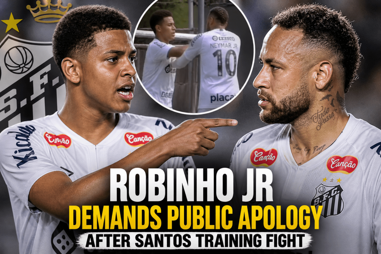 Robinho Jr, Neymar Santos training fight, Neymar apology demand, Santos FC controversy, Brazilian football clash, Neymar training ground incident, Robinho Jr vs Neymar, Santos FC news 2026, football training bust up Brazil, Neymar controversy latest, Robinho Jr apology request, Brazilian football drama, Santos FC internal conflict, Neymar news today, football altercation training ground, South American football news, Santos FC Neymar incident, Robinho Jr demands apology, Neymar slap incident reports