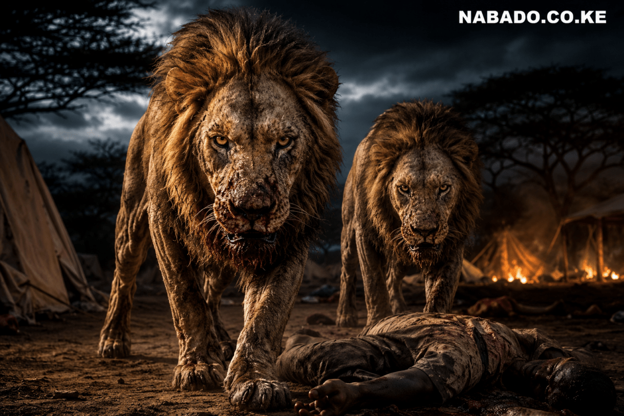 Tsavo man-eaters, Tsavo lions, Kenya history, man-eating lions, true African stories, Uganda Railway, John Henry Patterson, historical mysteries, wildlife attacks, African predators, Tsavo River, true horror stories, Kenya wildlife, famous lion attacks, East African history, railway workers, man-eater lions, African legends, survival stories, terrifying true stories.