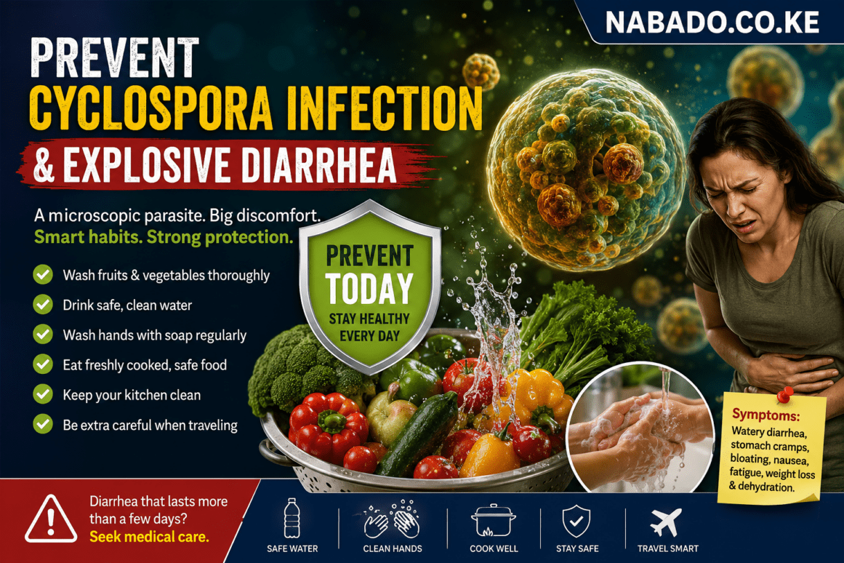 cyclospora infection, cyclospora symptoms, how to prevent cyclospora, explosive diarrhea causes, foodborne illness prevention, contaminated food, safe drinking water, hand hygiene tips, diarrheal disease prevention, cyclospora treatment, food safety tips, travel health advice, intestinal parasite prevention, stomach infection symptoms, healthy eating safety