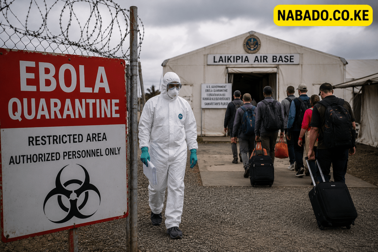Seven Americans quarantined in Kenya, Kenya Ebola quarantine facility, U.S. aid workers quarantined in Kenya, Americans quarantined after DRC Ebola mission, Kenya Ebola isolation center, Laikipia Air Base Ebola facility, Samaritan's Purse Kenya quarantine, U.S. travel ban Ebola outbreak, Democratic Republic of Congo Ebola news, DRC Ebola outbreak 2026, Ebola quarantine in Kenya, Kenya Ebola preparedness, Americans returning from Congo Ebola rules, U.S. Ebola travel restrictions, Ebola monitoring facility Kenya, Laikipia Air Base news, Franklin Graham Samaritan's Purse, Ebola outbreak latest news, Kenya health news today, Ebola prevention measures Kenya, Africa Ebola outbreak updates, humanitarian workers Ebola quarantine, U.S.-backed Ebola facility Kenya, Kenya public health news, Ebola response in East Africa, Bundibugyo Ebola strain, Ebola quarantine protocol, international aid workers in DRC, Kenya breaking news, NABADO Kenya news