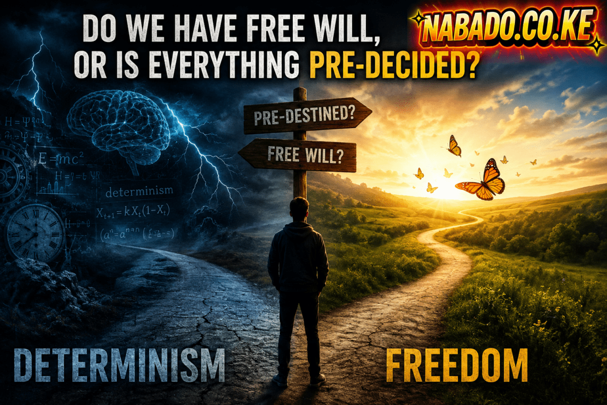 free will, do we have free will, is everything predetermined, free will vs determinism, determinism explained, fate and free will, philosophy of free will, human free will, meaning of free will, are our choices predetermined, free will debate, science of free will, neuroscience and free will, human choice, consciousness and free will, fate vs free will, philosophical questions, deep questions about life, meaning of life, human decision making, psychology of decision making, brain and free will, destiny and free will, can humans control their choices, is life predetermined, philosophical debate, existential questions, human consciousness, determinism vs free will, NABADO.CO.KE
