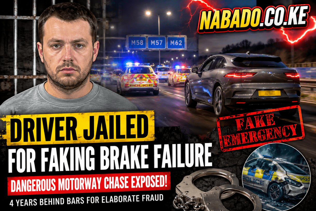 driver jailed for fake brake failure, motorway police chase, Nathan Owen prison sentence, Jaguar I-Pace brake failure hoax, UK motorway news, dangerous driving conviction, car finance fraud, electric vehicle news, Jaguar Land Rover, motorway incident UK, fake emergency call, police chase news, UK court news, brake failure scam, latest UK crime news