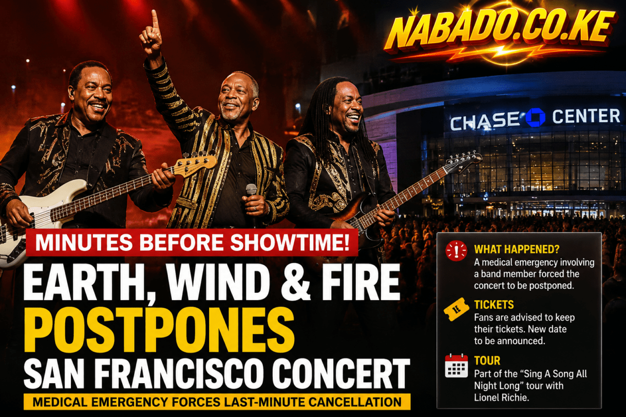 Earth Wind & Fire, Earth Wind & Fire concert, Earth Wind & Fire San Francisco, Earth Wind & Fire postponed, Earth Wind & Fire concert postponed, San Francisco concert, Chase Center concert, Lionel Richie, Lionel Richie Earth Wind & Fire, Sing a Song All Night Long tour, Earth Wind & Fire medical emergency, San Francisco concert postponed, Earth Wind & Fire latest news, music news, celebrity news, concert postponement, Chase Center San Francisco, 2026 concert news