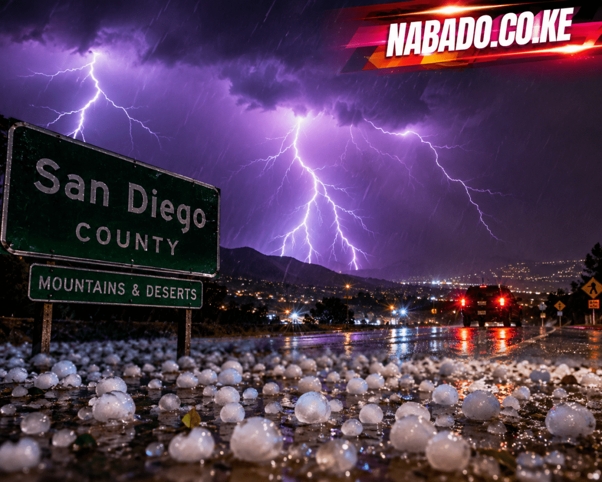 San Diego thunderstorms, San Diego hailstorm, marble-sized hail San Diego, San Diego County weather, San Diego lightning storm, San Diego mountains, San Diego deserts, California thunderstorms, severe weather San Diego, hailstorm California, San Diego weather August 2026, East County San Diego, thunderstorm warning, San Diego hail, lightning in San Diego, Southern California weather, severe thunderstorms California, San Diego storm news, marble-sized hail, weather alert San Diego